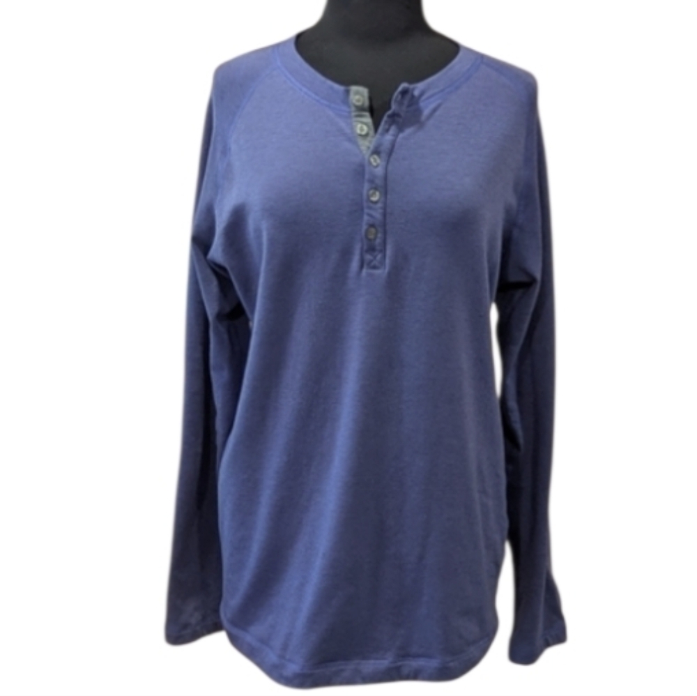 Cabincore Cintamani Men XXL Purple Cozy Long Sleeve Henley Shirt Iceland Fleece